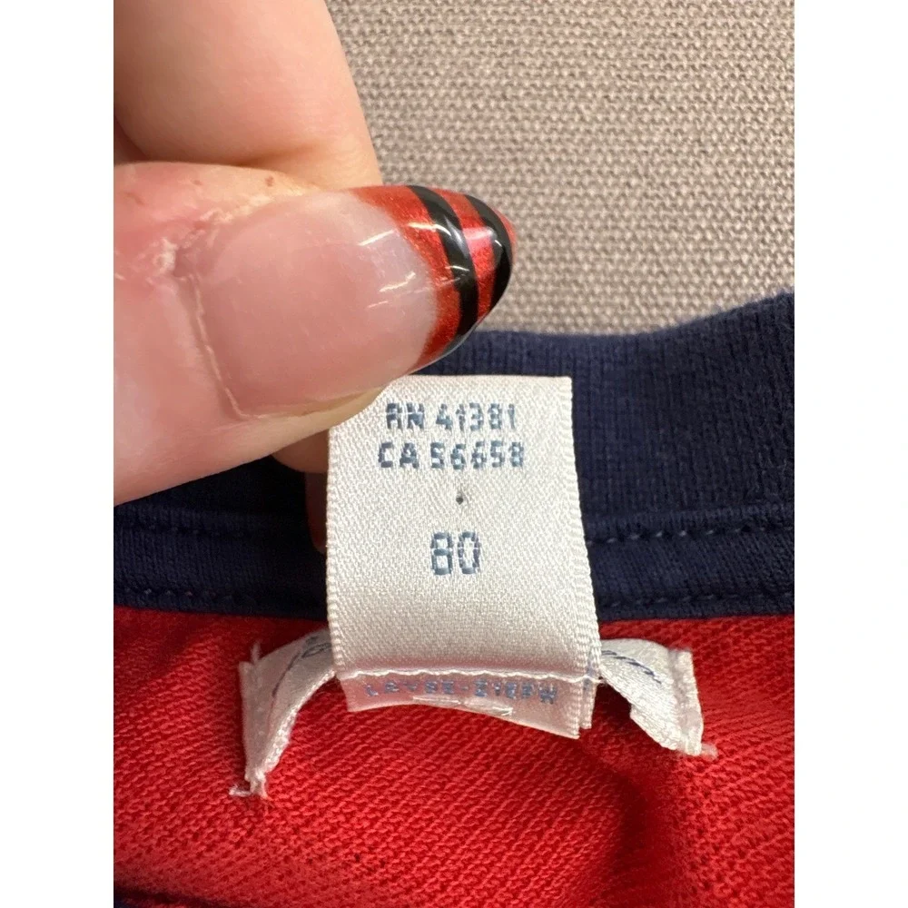 Ralph Lauren Baby Boys Colorblock Big Pony Polo Shirt Red Navy Blue 12M